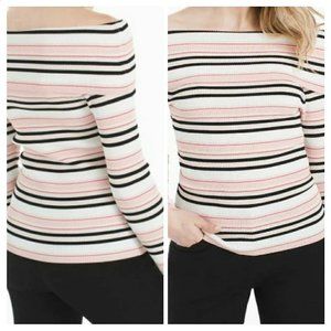 WHBM Long Sleeve Sweater w Fold Down Collar